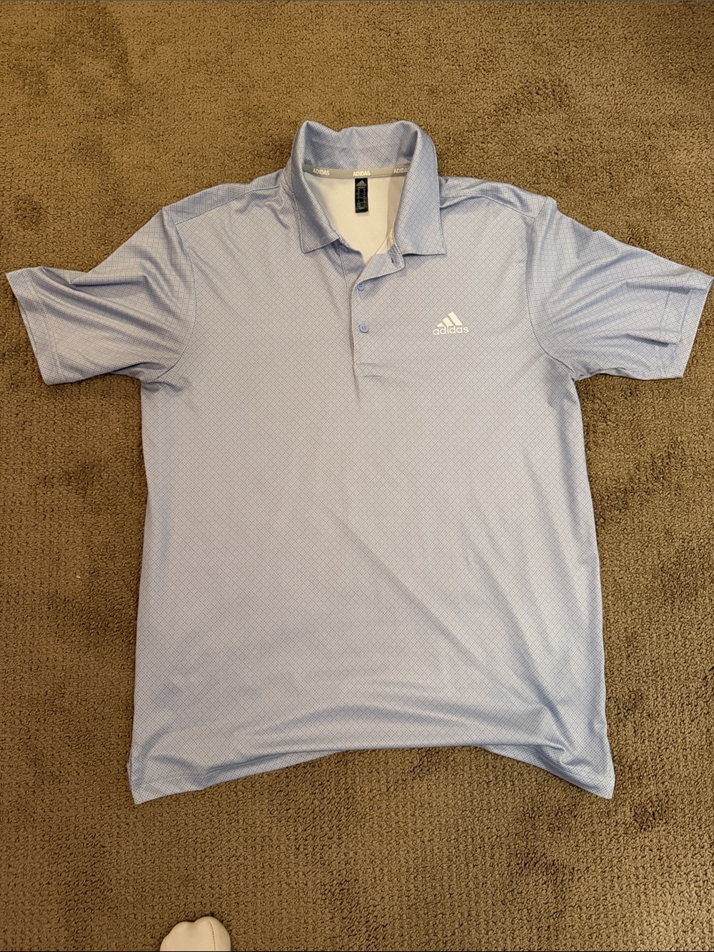 adidas Light Blue Short-Sleeve Polo